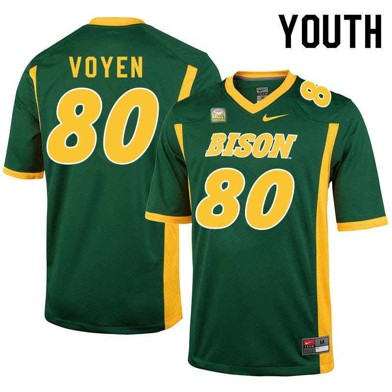 Youth #80 Andy Voyen North Dakota State Bison College Football Jerseys Sale-Green - Click Image to Close